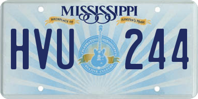 MS license plate HVU244