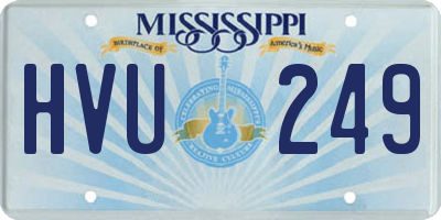 MS license plate HVU249