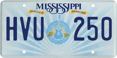 MS license plate HVU250