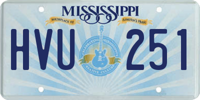 MS license plate HVU251