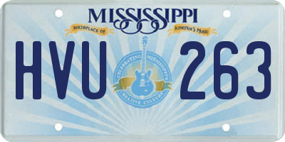 MS license plate HVU263