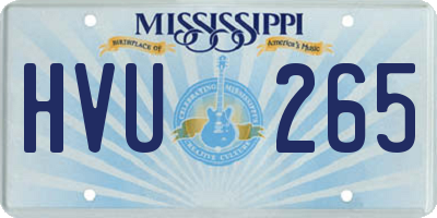 MS license plate HVU265