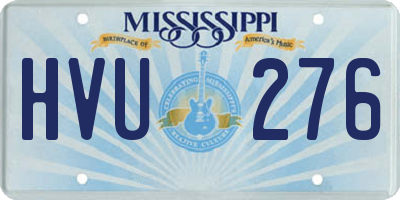 MS license plate HVU276
