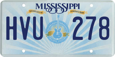 MS license plate HVU278