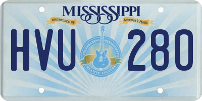 MS license plate HVU280