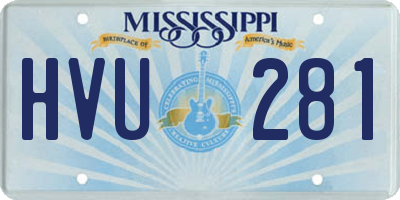 MS license plate HVU281