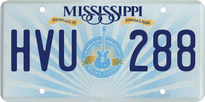 MS license plate HVU288