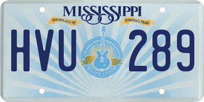 MS license plate HVU289
