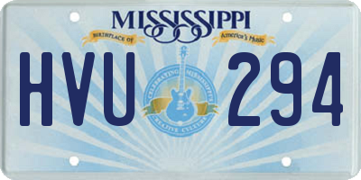 MS license plate HVU294