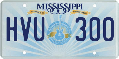 MS license plate HVU300