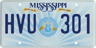 MS license plate HVU301