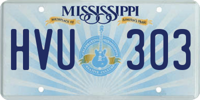 MS license plate HVU303