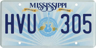 MS license plate HVU305