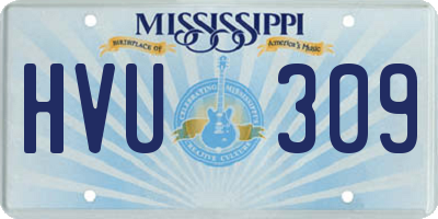 MS license plate HVU309