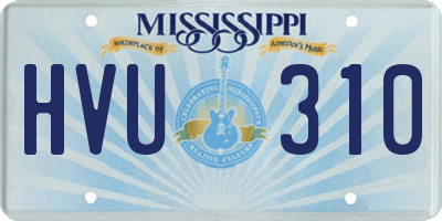 MS license plate HVU310