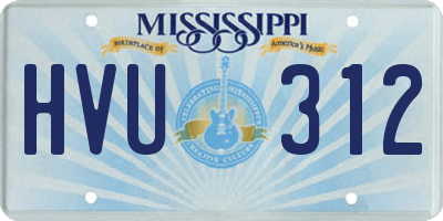 MS license plate HVU312