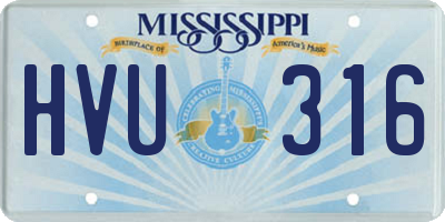 MS license plate HVU316