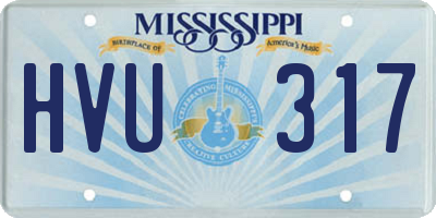 MS license plate HVU317