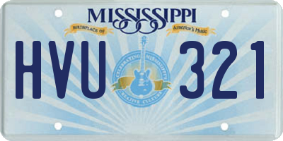 MS license plate HVU321
