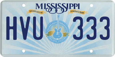 MS license plate HVU333