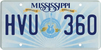 MS license plate HVU360