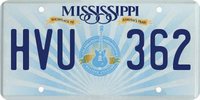 MS license plate HVU362