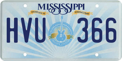 MS license plate HVU366