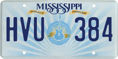 MS license plate HVU384