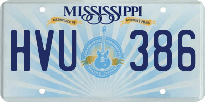 MS license plate HVU386