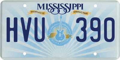 MS license plate HVU390