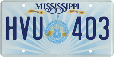 MS license plate HVU403