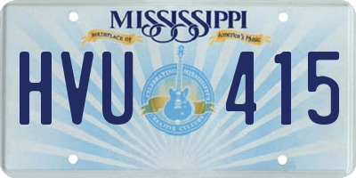 MS license plate HVU415