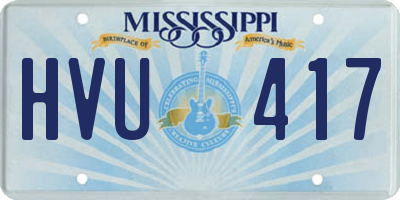 MS license plate HVU417