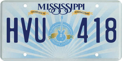 MS license plate HVU418