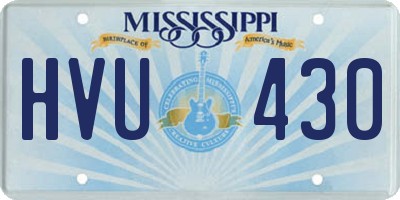 MS license plate HVU430