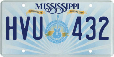 MS license plate HVU432