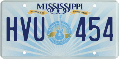 MS license plate HVU454