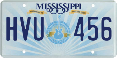 MS license plate HVU456