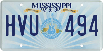 MS license plate HVU494