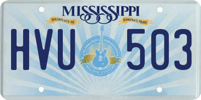 MS license plate HVU503