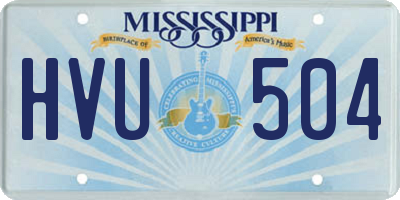 MS license plate HVU504