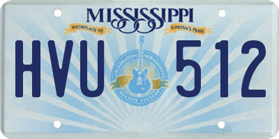 MS license plate HVU512