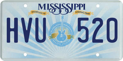MS license plate HVU520