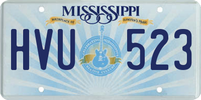 MS license plate HVU523