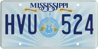 MS license plate HVU524