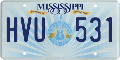 MS license plate HVU531