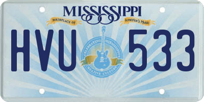 MS license plate HVU533