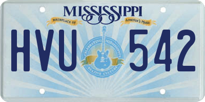 MS license plate HVU542