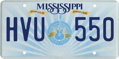 MS license plate HVU550