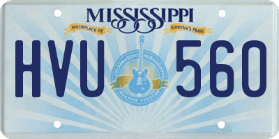 MS license plate HVU560